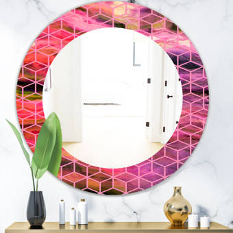 East Urban Home Wave Checkered Ii Modern Frameless Wall Mirror Wayfair