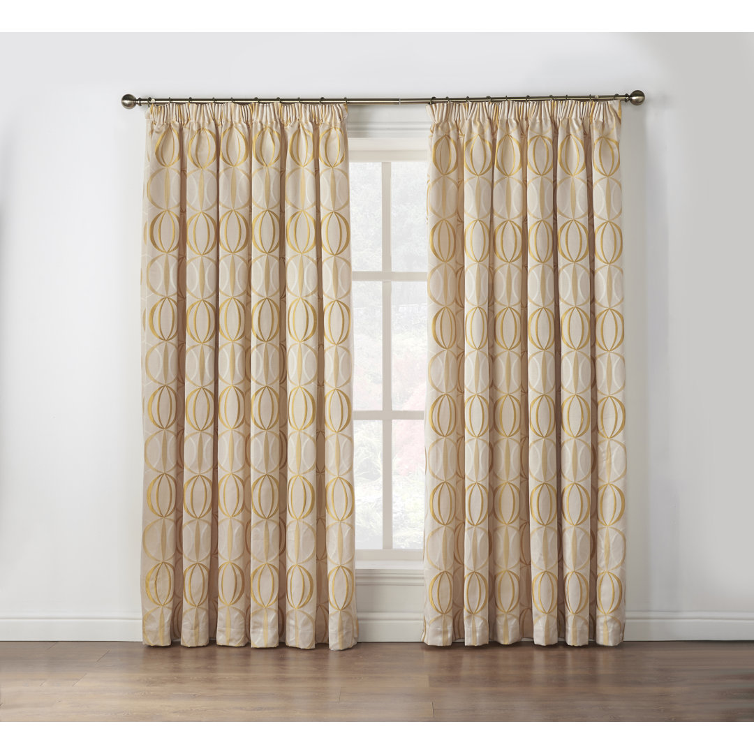 Ebern Designs Vorhang-Set Diljana mit Kräuselband, blickdicht