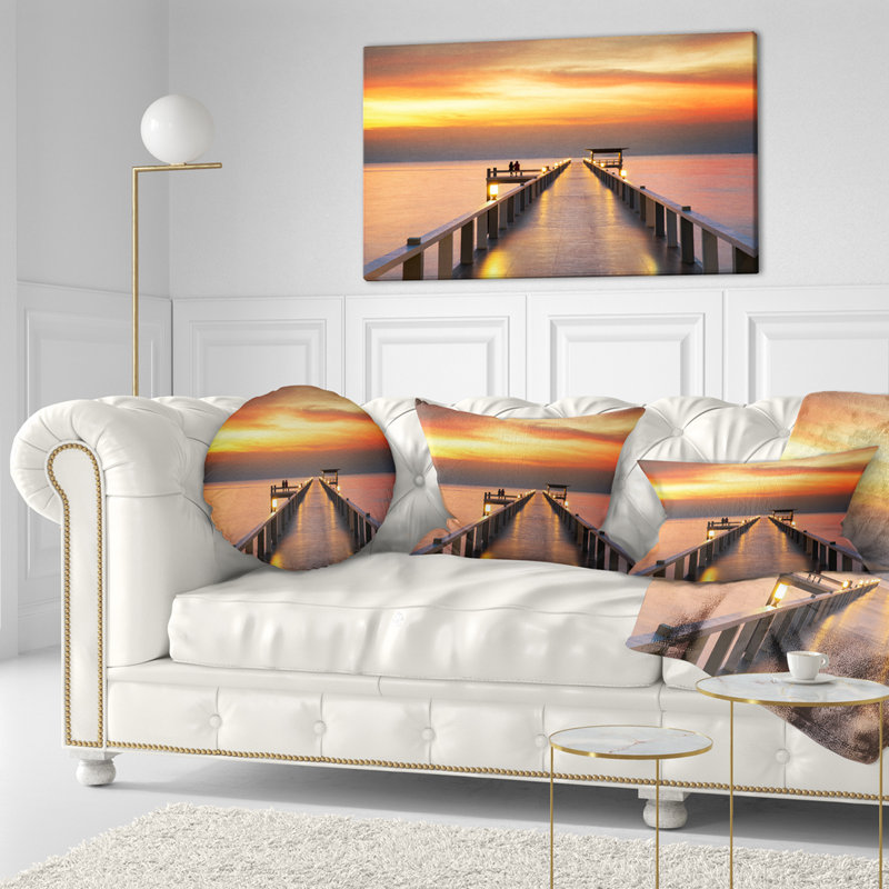East Urban Home Pier Seascape Sky And Long Wooden Bridge Lumbar Pillow Wayfair