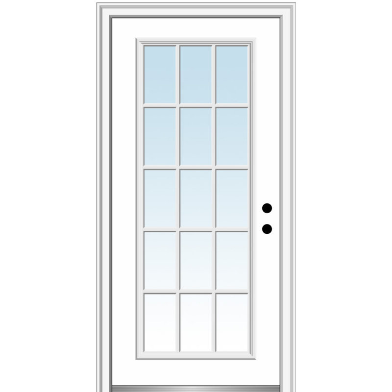 Verona Home Design Smooth Fiberglass Prehung Front Entry Door