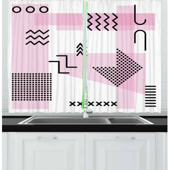 East Urban Home 2 Piece Abstract Geometric Modern Wavy Lines Round