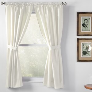 Wayfair Basics Solid Semi-Sheer Rod Pocket Bathroom Curtain Panels (Set of 2)