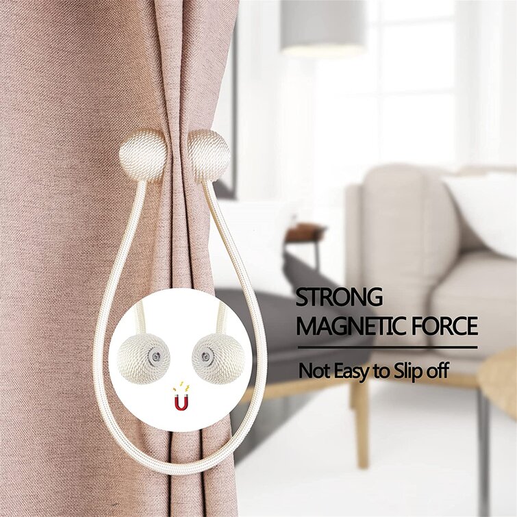 Strong Magnetic Curtain Holdbacks for Blackout and Sheer Window Treatment and Draperies Bronze 2 PCS Weave Holdbacks Holders Stay Smart Way Magnetic Curtain Tie Back