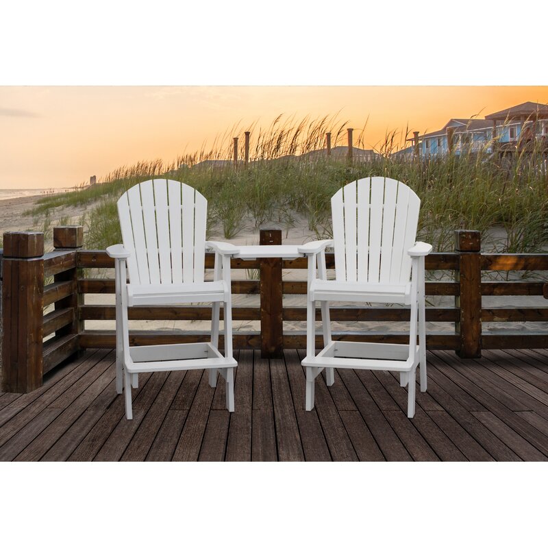 Breakwater Bay Huggins Patio Plastic Adirondack Chair With Table