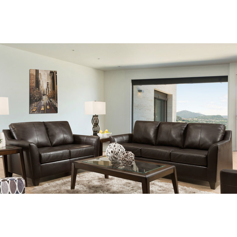 Ebern Designs Lochmoor 2 Piece Leather Living Room Set Wayfair