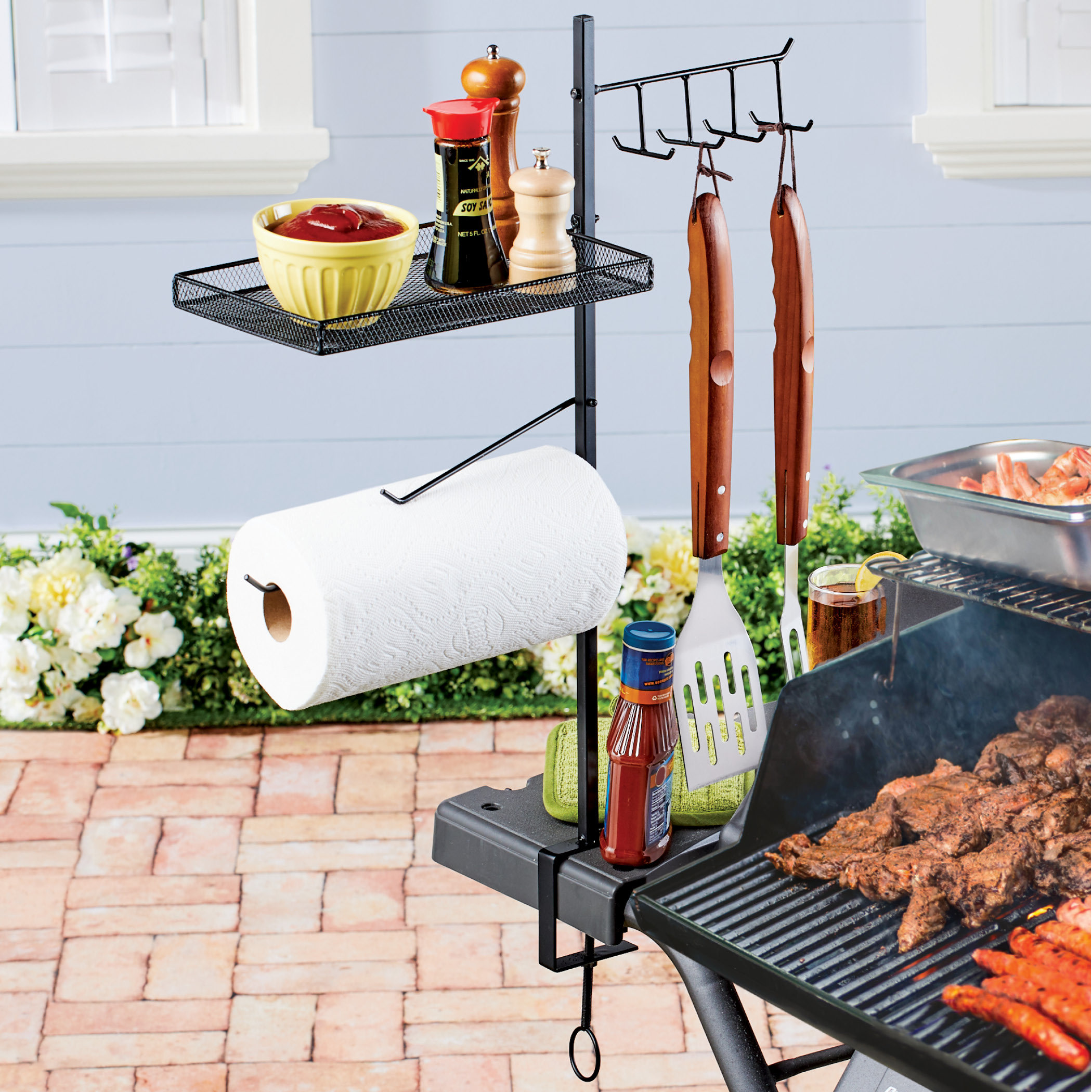 Winston Brands Adjustable Easy Clamp Barbeque Accessory Organizer Wayfair