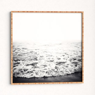 Beach Themed Chairs on Beach Sand Overlooking Water Canvas Print Wall Art Framed