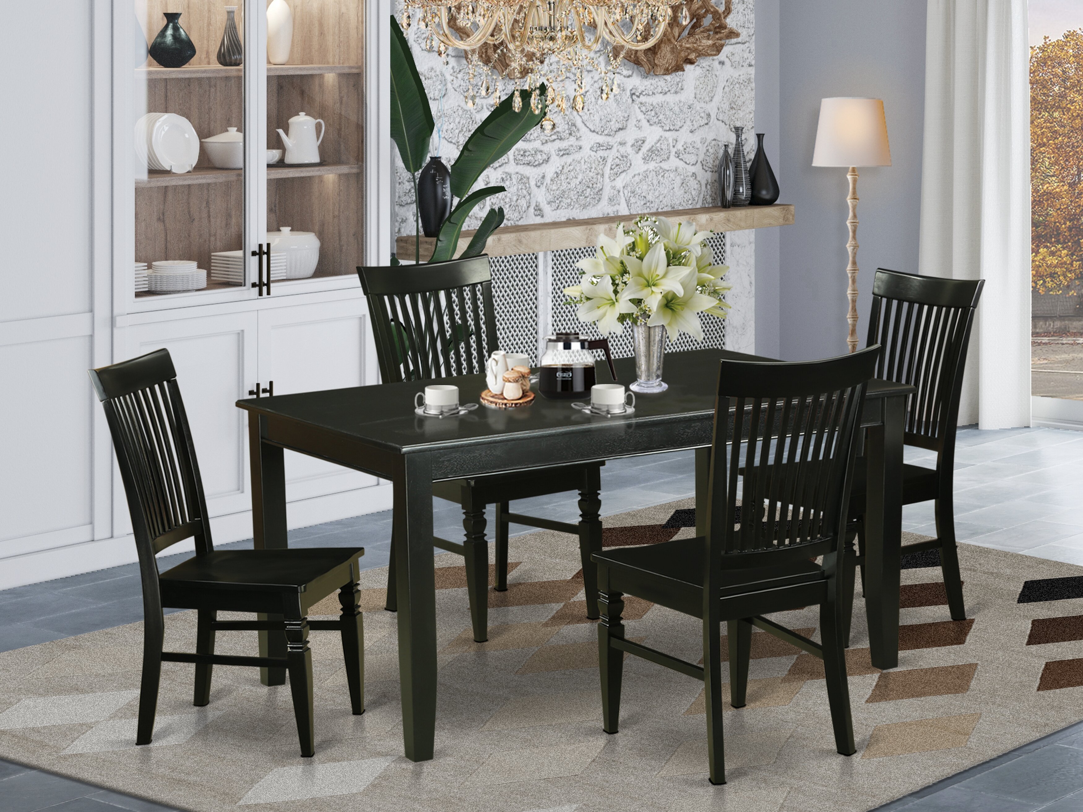 Winston Porter Agetina Solid Wood Dining Set | Wayfair