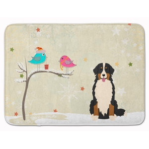 Christmas Presents Bernese Mountain Dog Memory Foam Bath Rug
