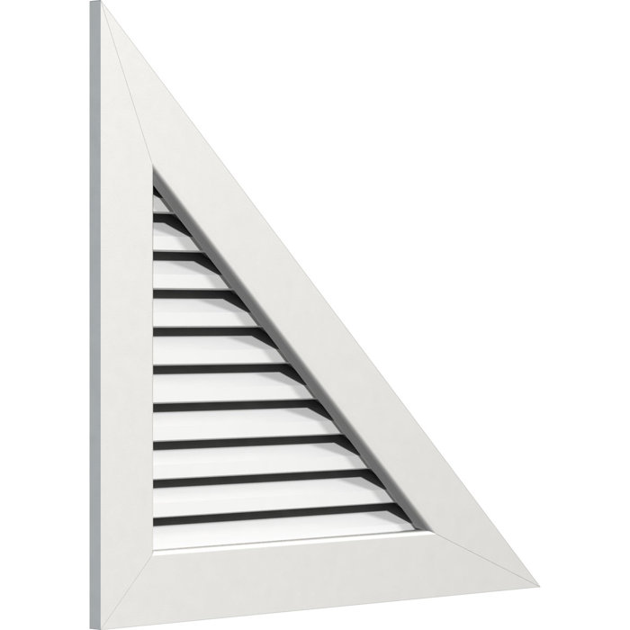 Ekena Millwork Pvc Triangle Gable Vent With Flat Trim Frame In
