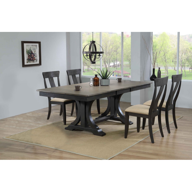 Gracie Oaks Geoghegan Double Pedestal Panel Back 5 Piece Solid