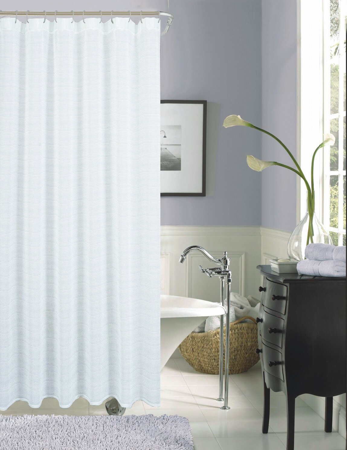 sheer shower curtain