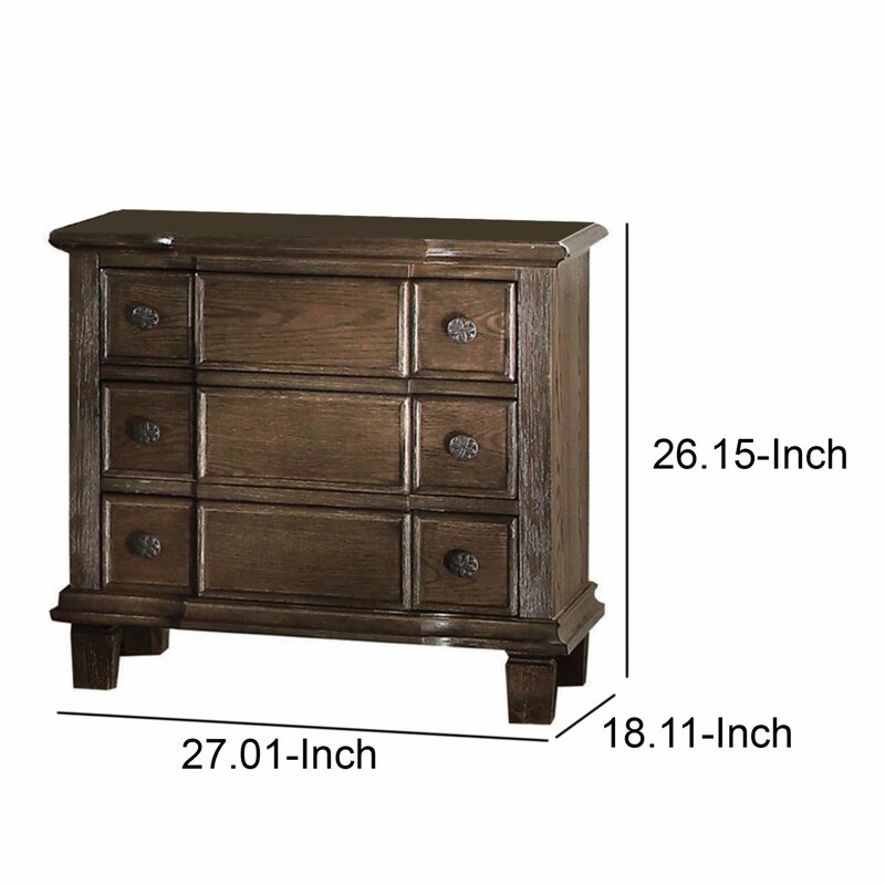 Alcott Hill Hendrix 3 Drawer Nightstand Wayfair