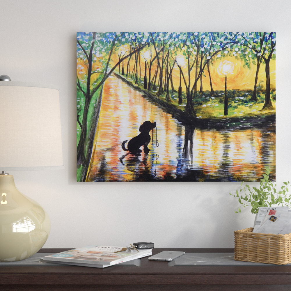 Winston Porter Dog Park Print on Canvas Wayfair