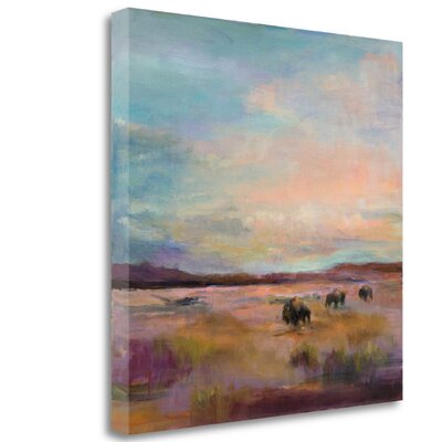 'Buffalo Under Big Sky' Print on Canvas Tangletown Fine Art Size: 20
