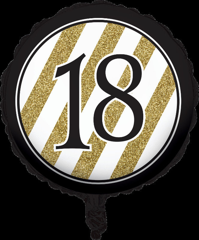 Unique Party 53988-18 Foil Black /& Gold Celebrate Balloon
