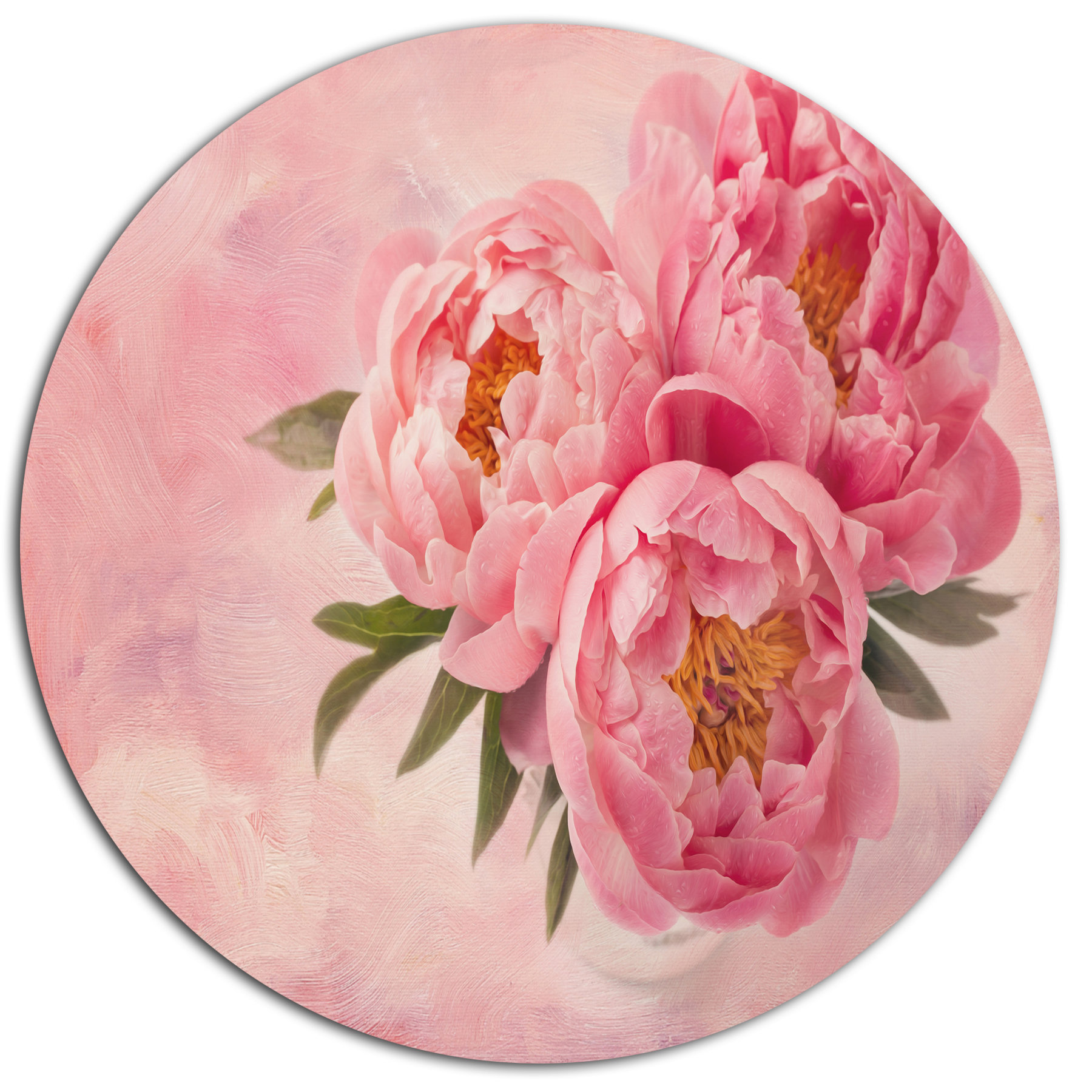 Designart Peony Flowers In Vase On Pink Graphic Art Print On Metal Wayfair