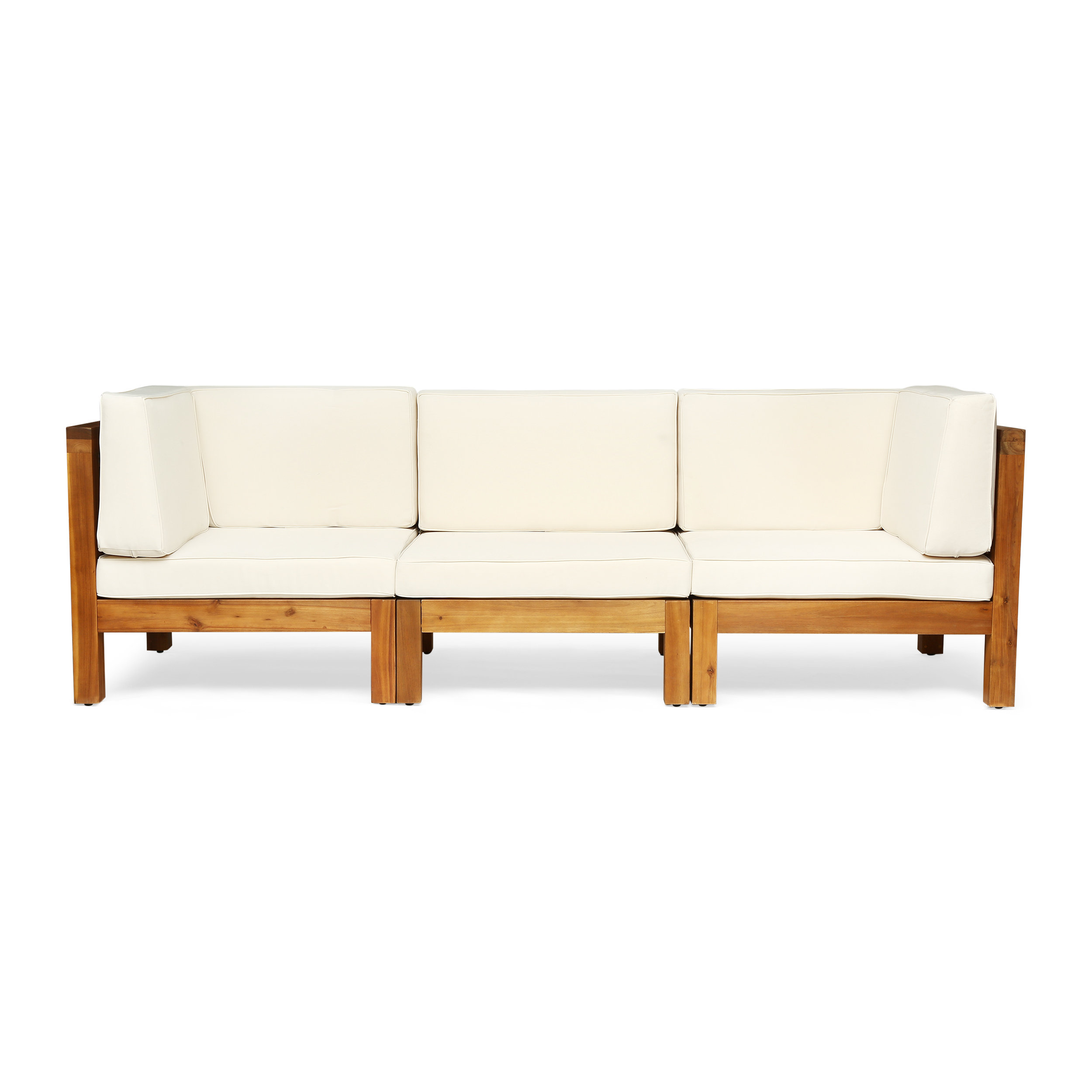Seaham Teak Patio Sofa With Cushions
