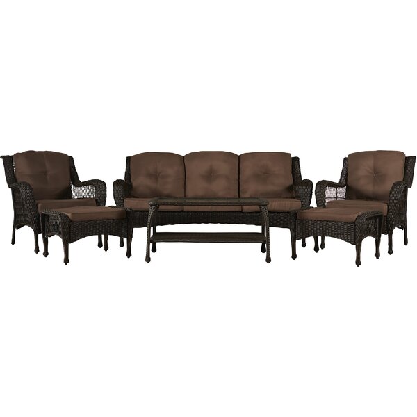 Herrin 6 Piece Wicker Seating Group with Cushions