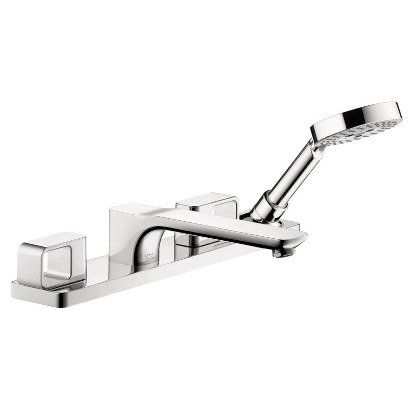 Axor Double Handle Deck Mounted Roman Tub Faucet Trim With Diverter And Handshower Wayfair