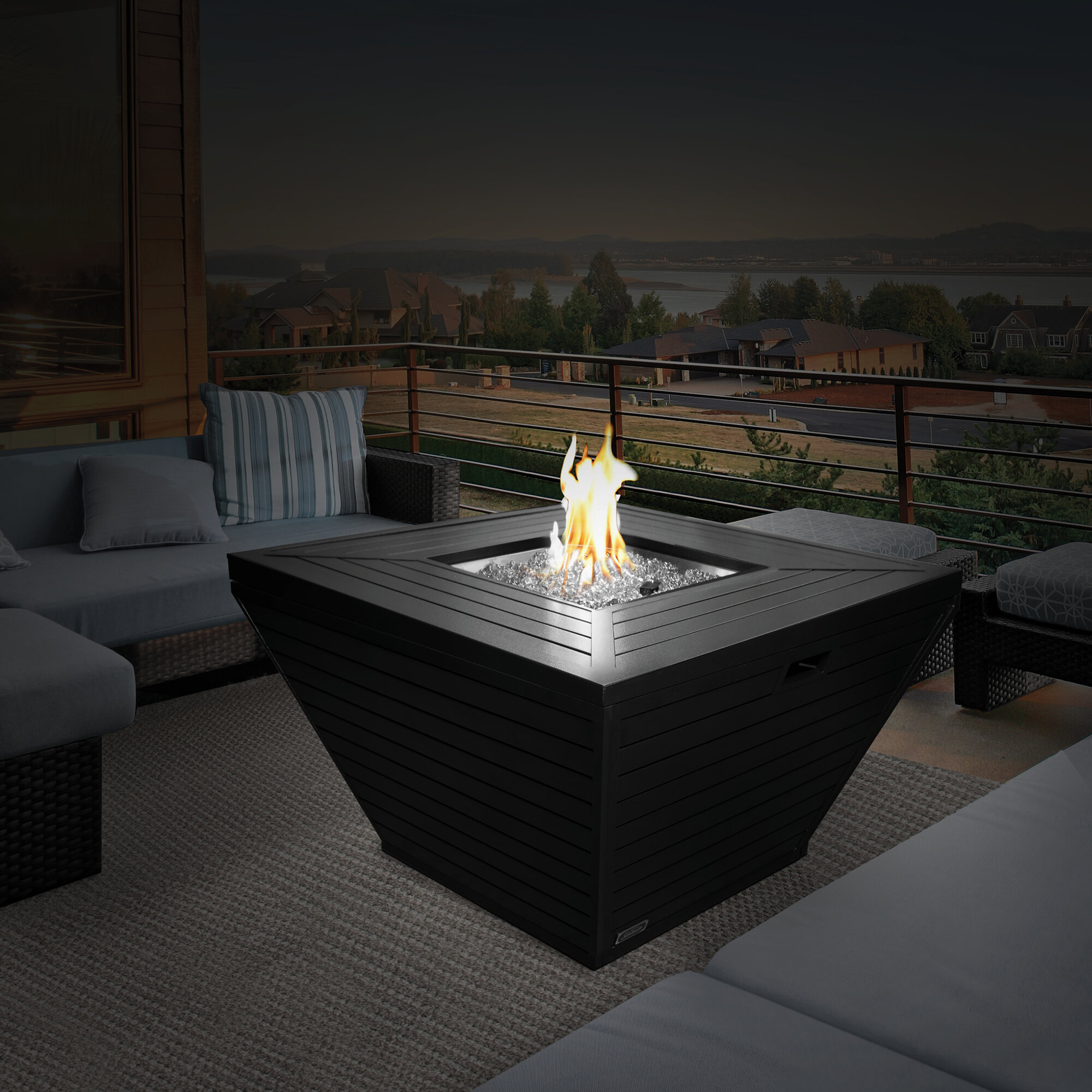 propane fire table black