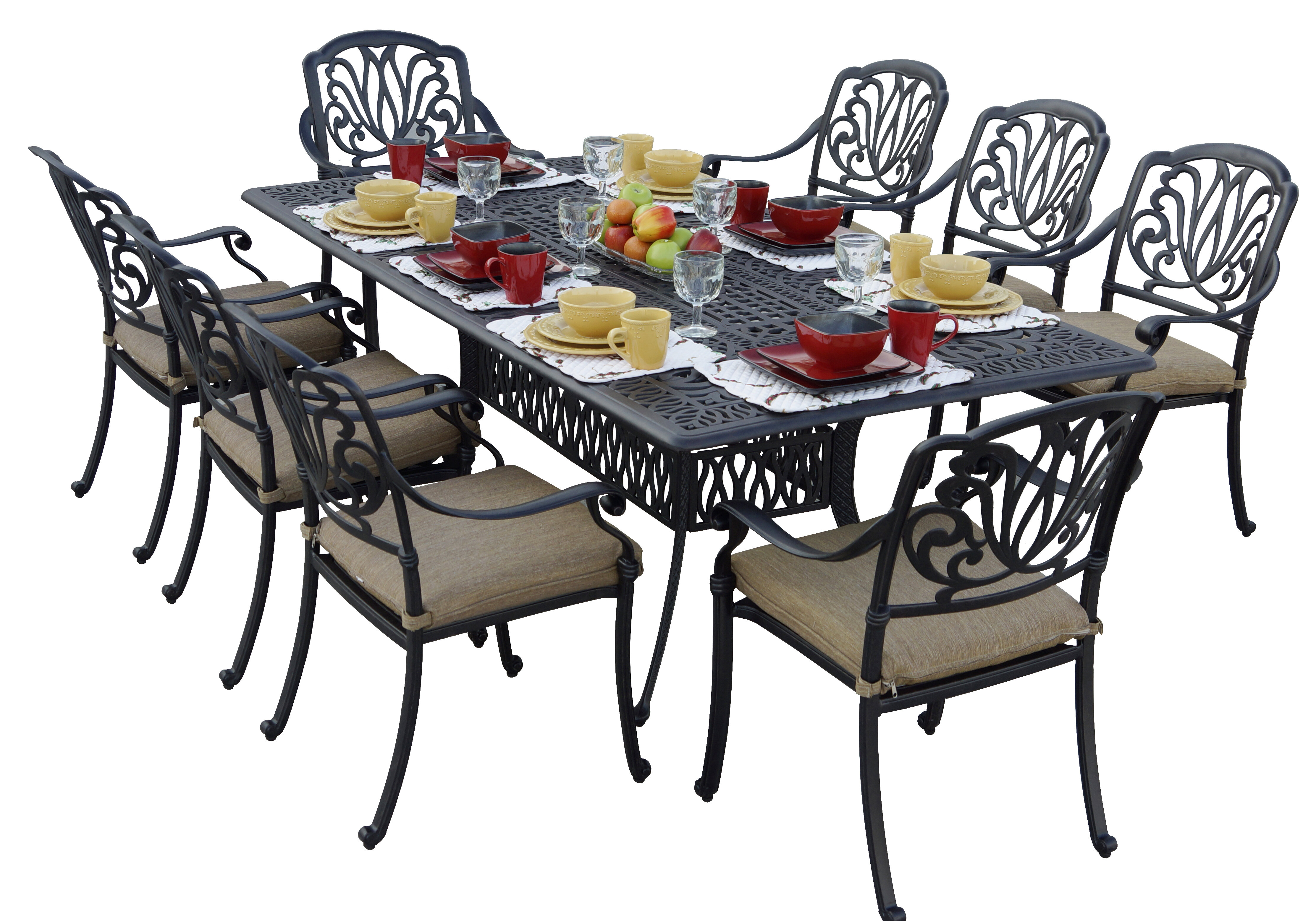 lebanon 9 piece dining set with cushions