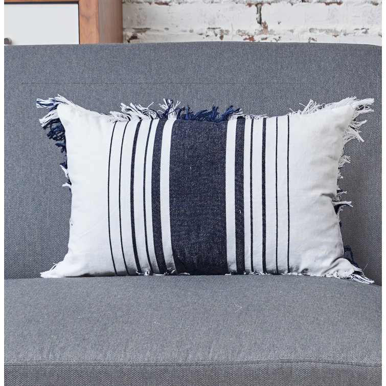 grey striped throw pillows