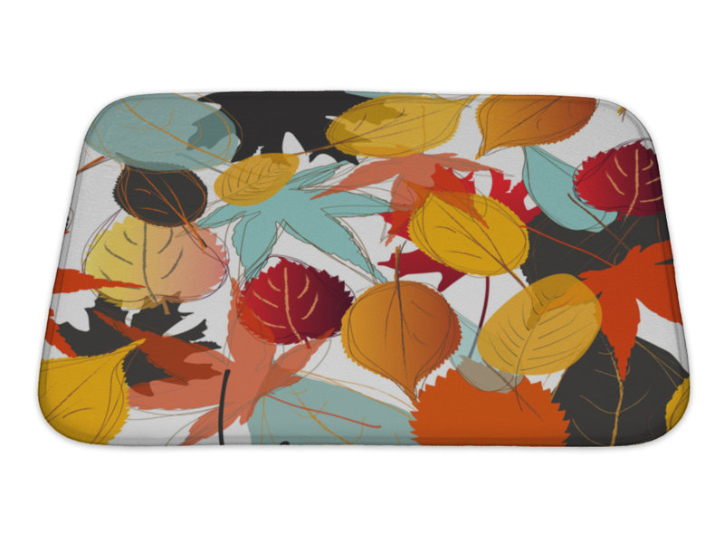 Gear New Leaves Leaf With Warm Colors Of Autumn Rectangle Non Slip Floral Bath Rug Wayfair