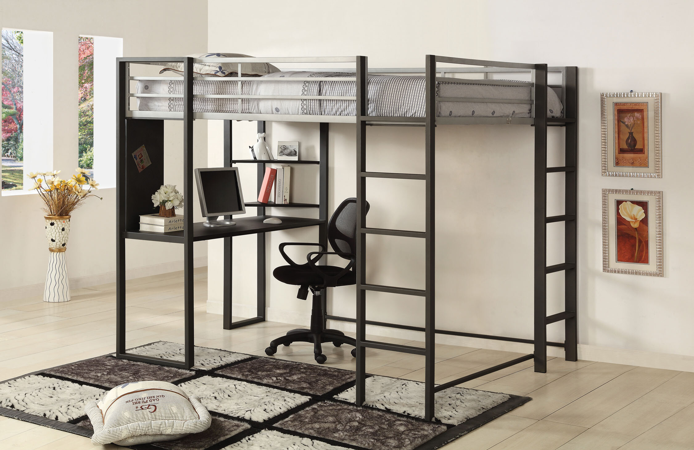 Hokku Designs Loft Bed With Bookcase By Hokku Designs Reviews Wayfair