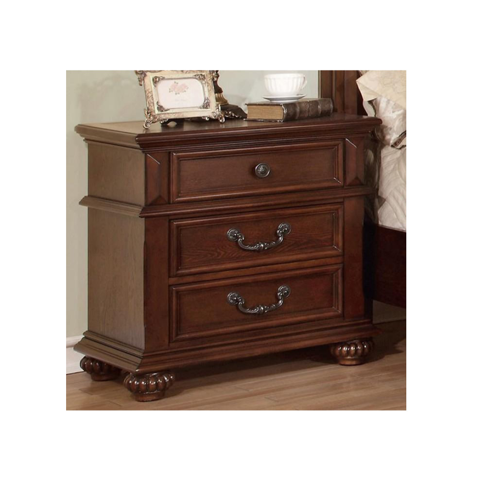 Astoria Grand Revilla 3 Drawer Nightstand In Dark Oak Wayfair
