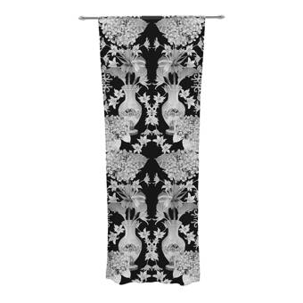30 x 84 Sheer Curtains Kess InHouse Laura Nicholson Ribbon Ring Black Abstract Decorative Set