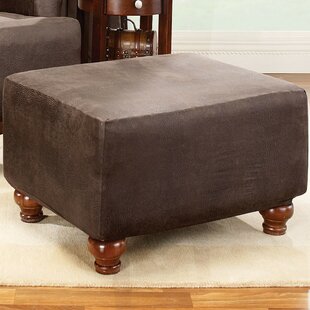 Stretch Leather Box Cushion Ottoman Slipcover By Sure Fit