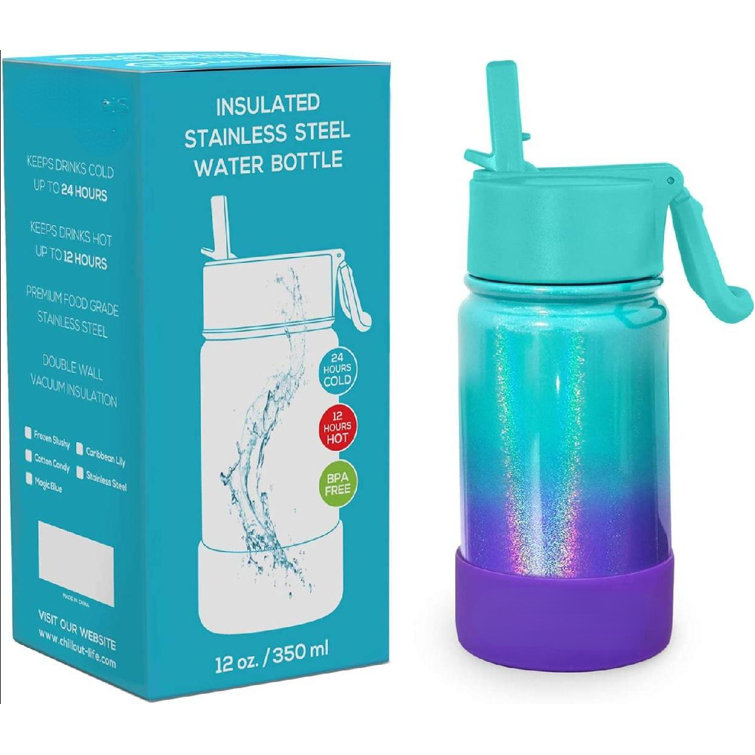 Orchids Aquae Insulated Water Bottle With Straw Lid For Kids And Adult + 20  Funny Waterproof Stickers - Perfect For Personalizing Your Kids Metal Water  Bottle | Wayfair
