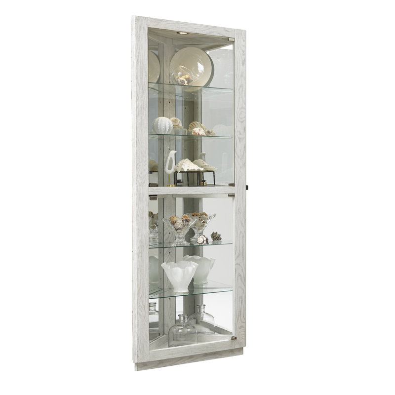 Highland Dunes Lowder Dual Door 5 Shelf Lighted Corner Curio