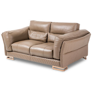 Mia Bella Monica Leather Loveseat by Michael Amini Reviews