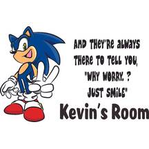 Sonic Characters Custom Vinyl Lettering Stickers Wall Decals Name Art KA480