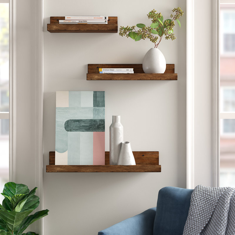 Foundstone Stacey 3 Piece Pine Solid Wood Floating Shelf Reviews