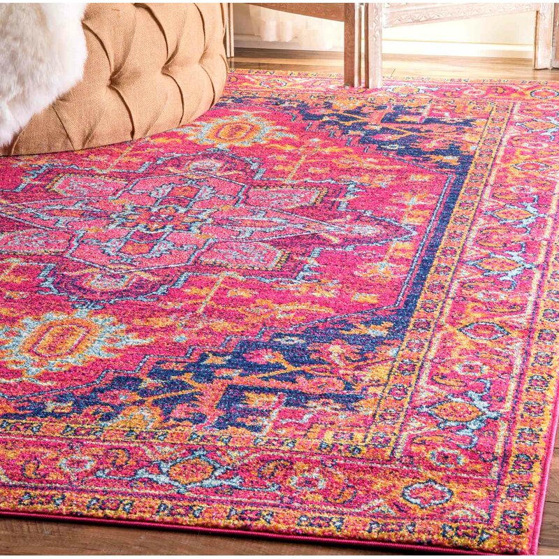 Mistana™ Christophe Blooming Pink/Orange Area Rug & Reviews