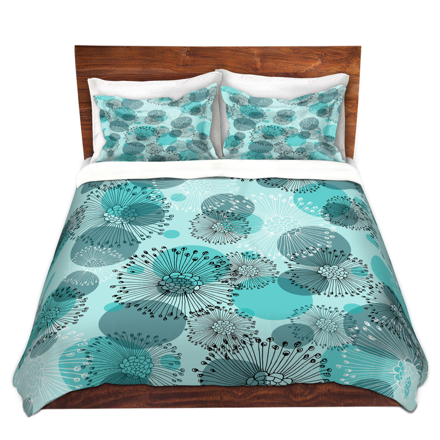 East Urban Home Black Flowers Duvet Cover Set Wayfair