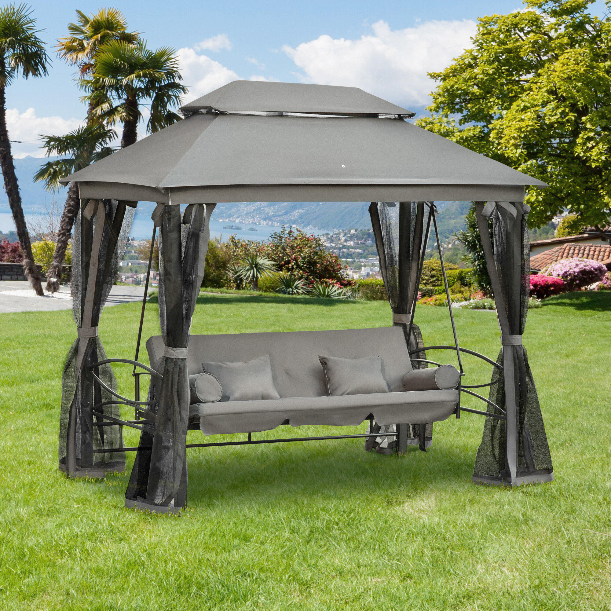 Arlmont & Co. Porch Swing with Canopy & Reviews | Wayfair