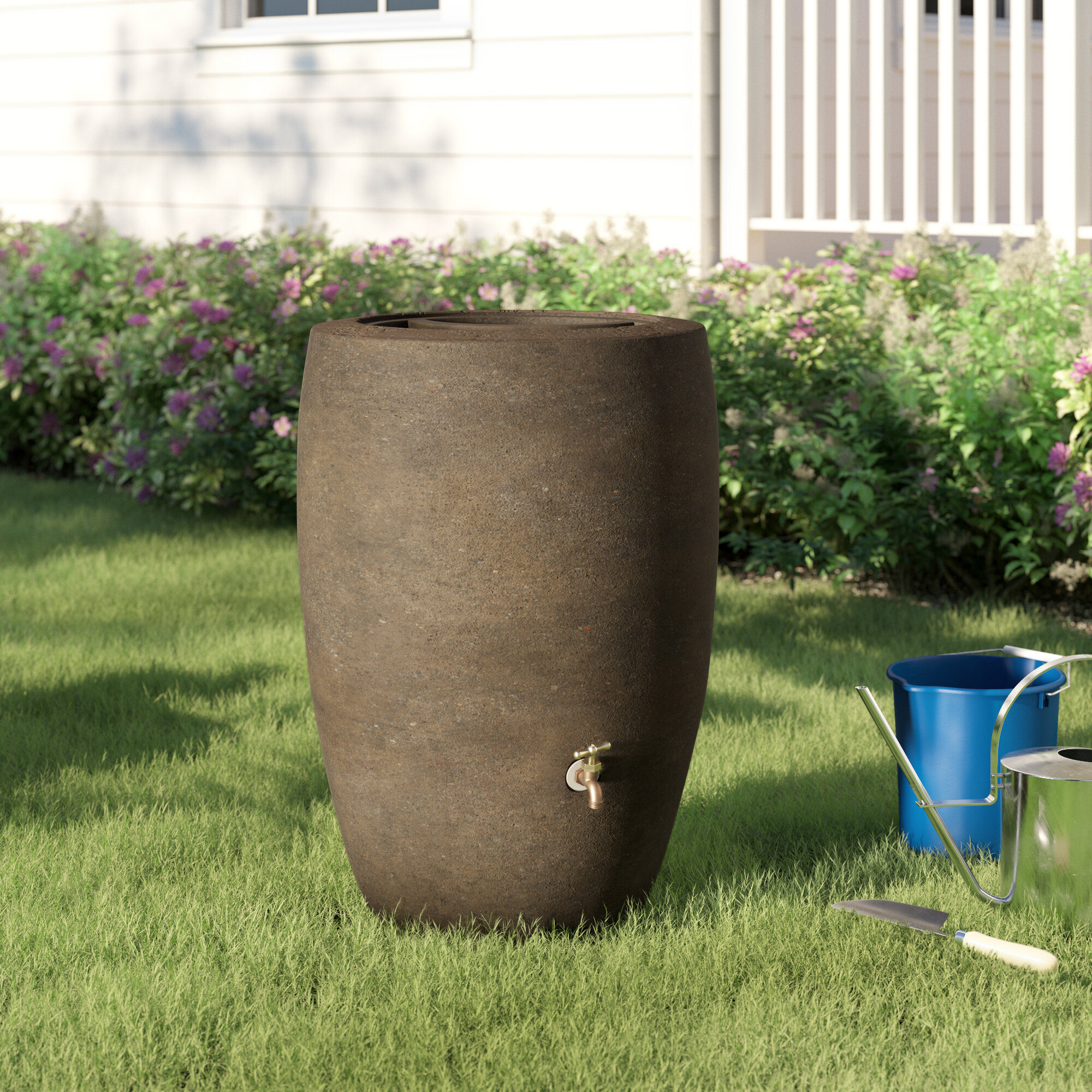 Looks Great and can Handle Most Large rain Barrels. Sustainable Backyard Durable Wooden Rain Barrel Stand 