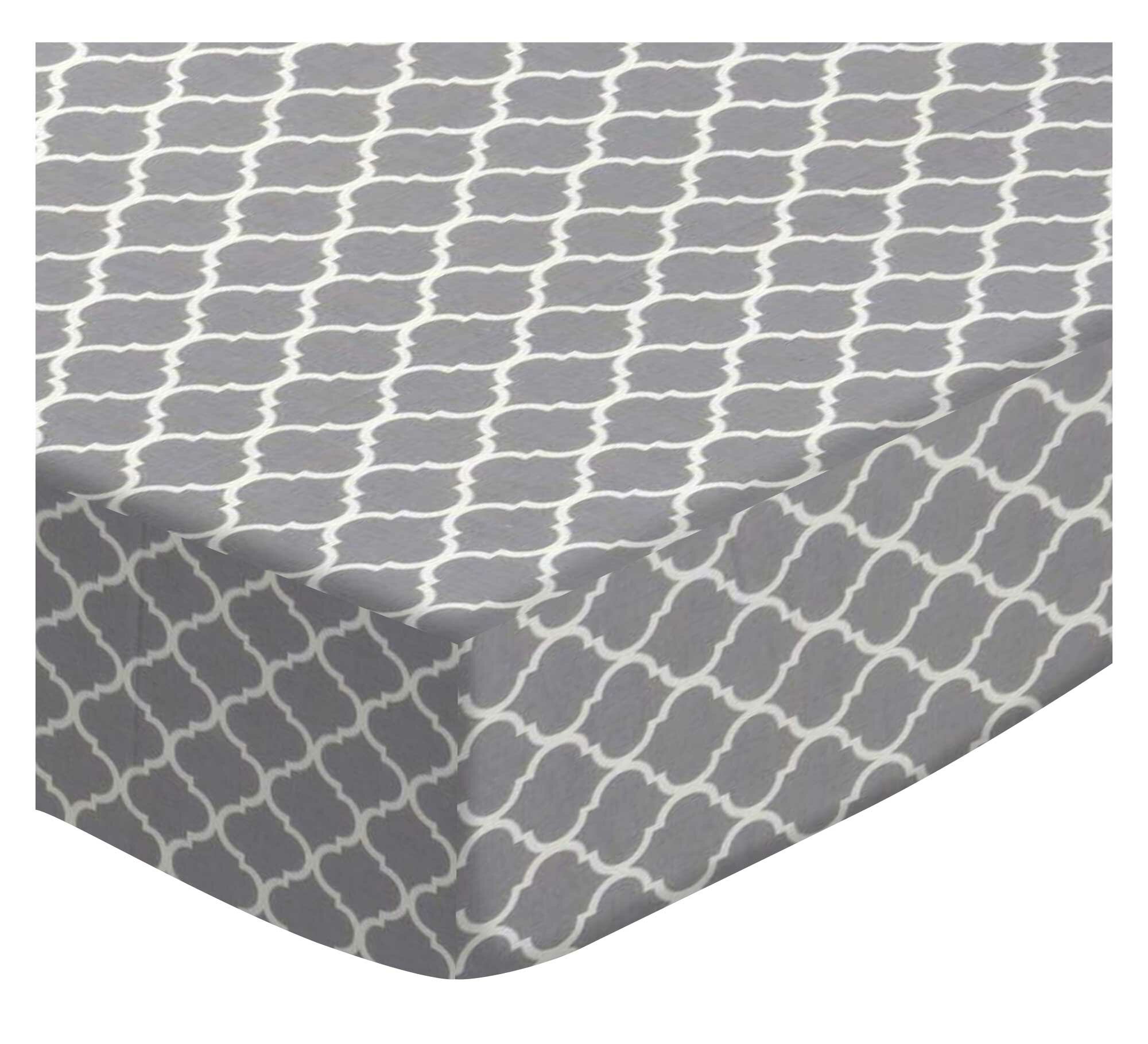 Sheetworld Gray Quatrefoil Pack And Play Crib Sheet Wayfair