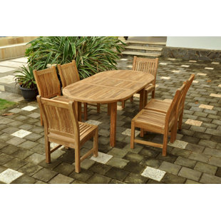 Go to store & view more images Farnam 7 Piece Teak Dining Set with Sunbrella Cushions by Rosecliff Heights