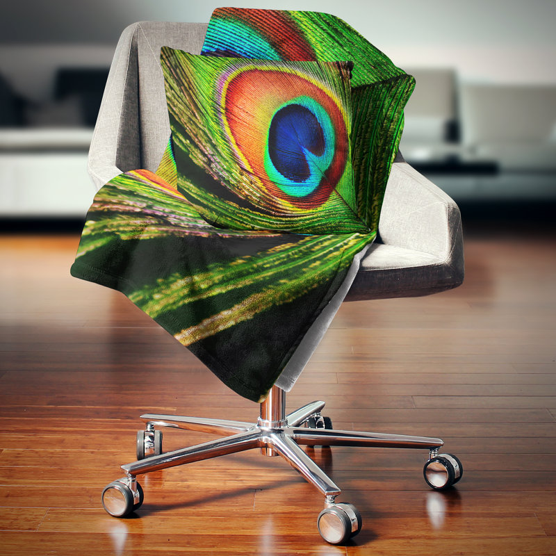 East Urban Home Photography Peacock Feather Pillow Wayfair