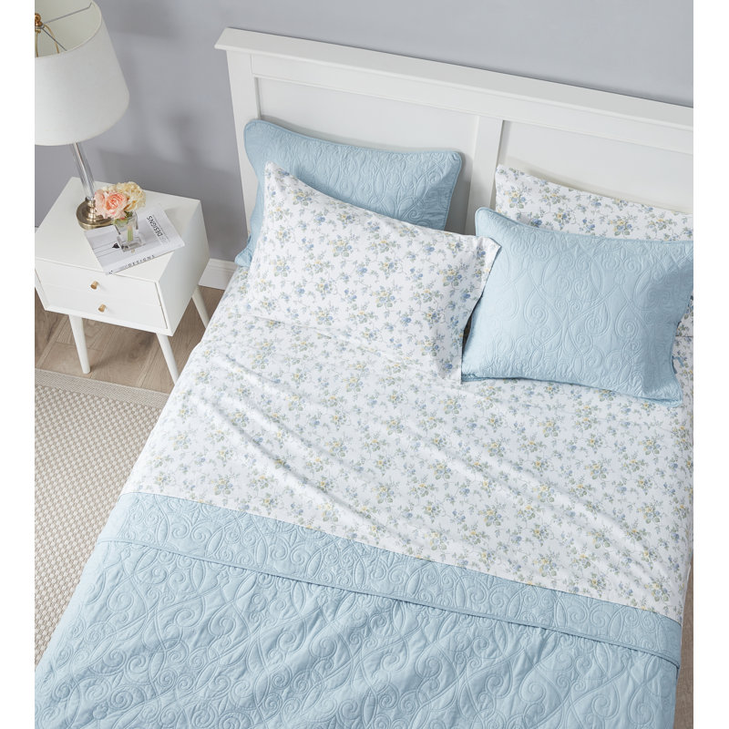 Laura Ashley Le Fleur Pastel Floral 100 Cotton Sheet Set Reviews Wayfair The most common bedding laura ashley material is cotton. wayfair