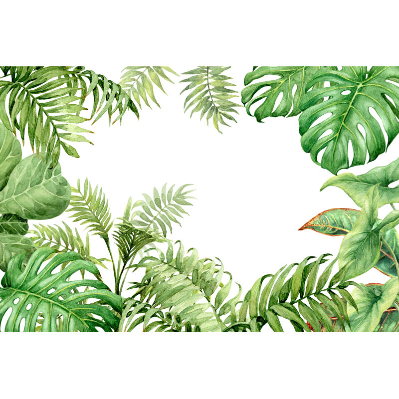 Bay Isle Home Barna Removable Hand Drawn Branches Leaves Tropical