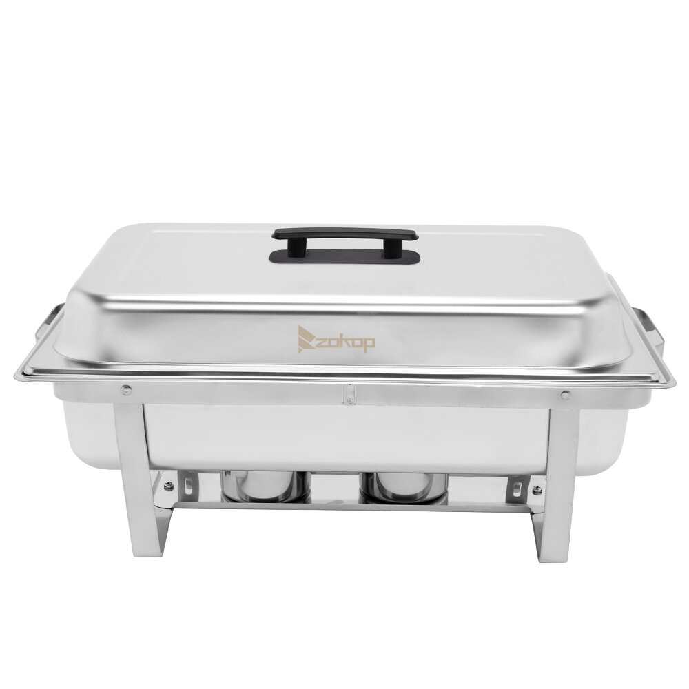 Stainless Steel Easy Store Mirror Polish Chafer Chafing Dish Folding Stand 8Qt