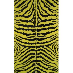 Fun Time Yellow Zebra Skin Area Rug