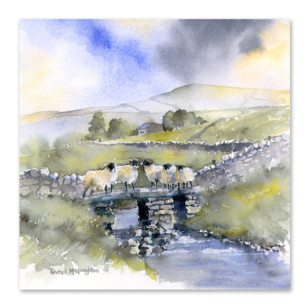 East Urban Home Sheep On A Bridge Print Wayfair