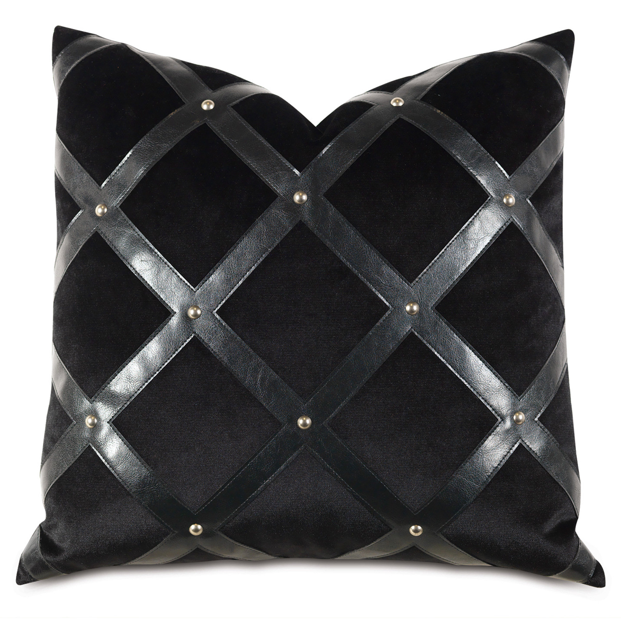 black leather pillow